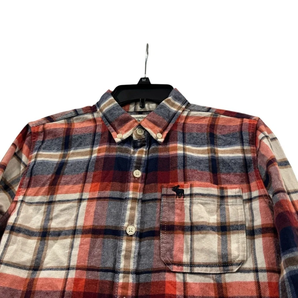 Abercrombie Kids Boy’s Plaid Button Down Flannel Shirt: Size 13/14 - Picture 6 of 12